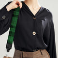 Green And Black Tartan Pattern Print Bag Strap