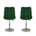 Green And Black Tartan Pattern Print Bar Stool Covers