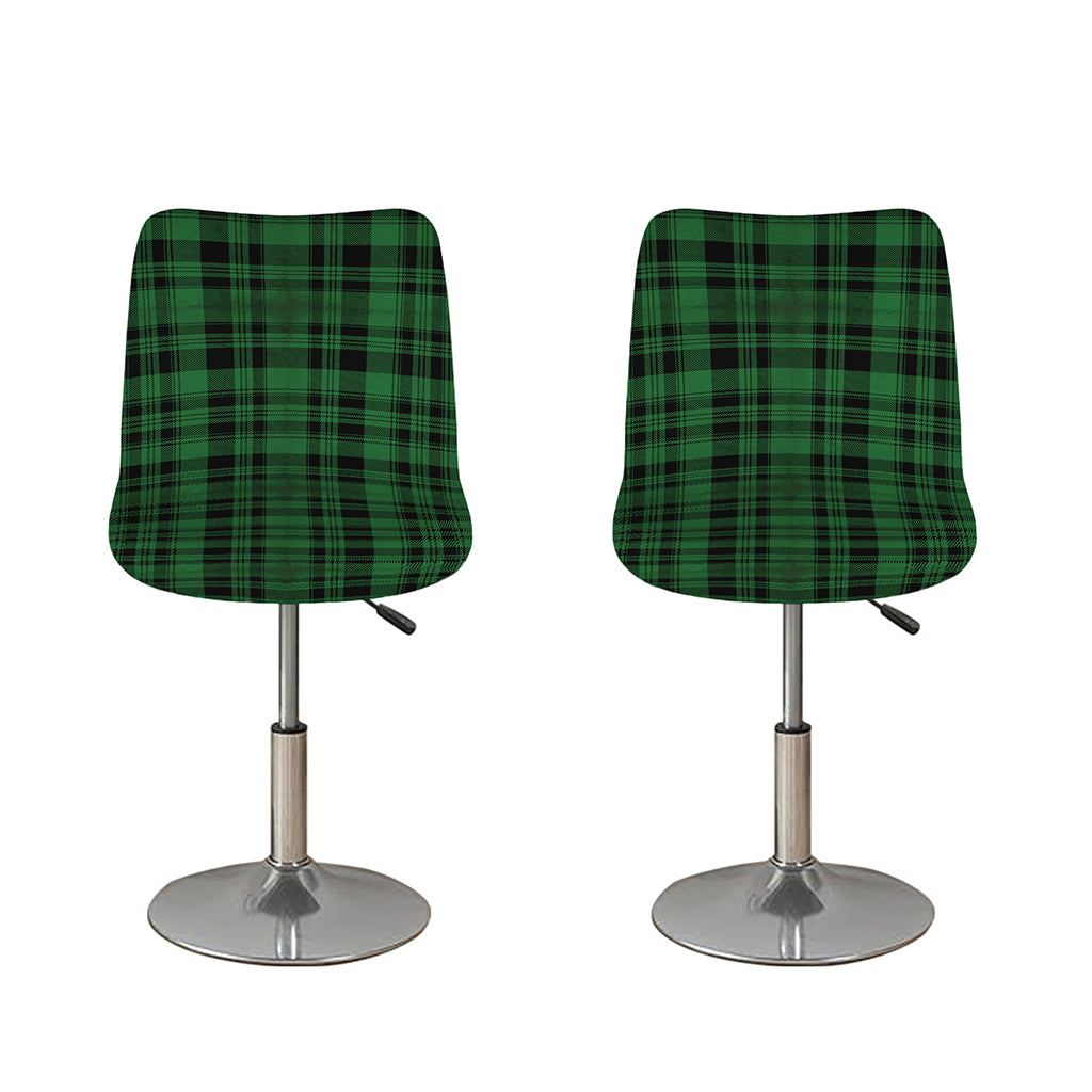 Green And Black Tartan Pattern Print Bar Stool Covers