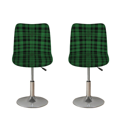 Green And Black Tartan Pattern Print Bar Stool Covers