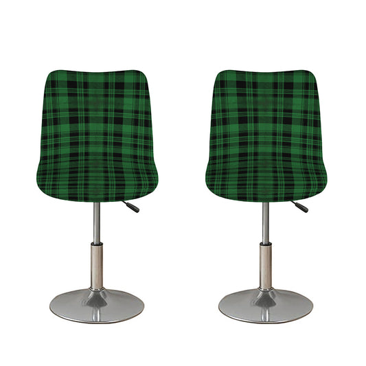 Green And Black Tartan Pattern Print Bar Stool Covers