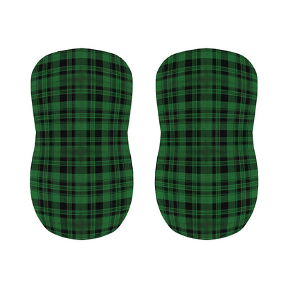 Green And Black Tartan Pattern Print Bar Stool Covers