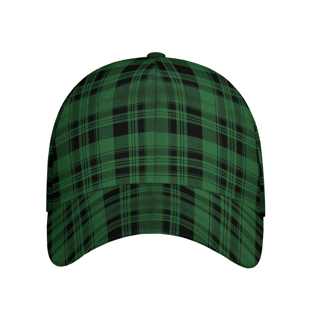 Green And Black Tartan Pattern Print Baseball Cap