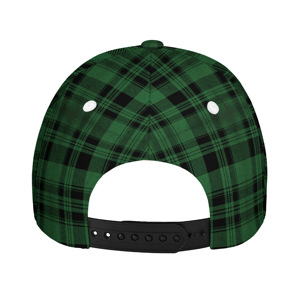 Green And Black Tartan Pattern Print Baseball Cap
