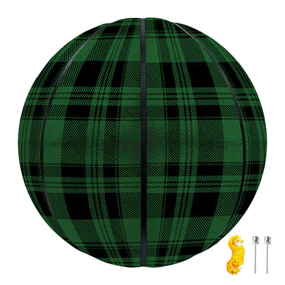 Green And Black Tartan Pattern Print Basketball