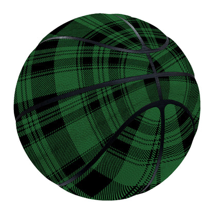 Green And Black Tartan Pattern Print Basketball