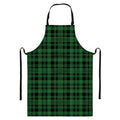 Green And Black Tartan Pattern Print Bib Apron With Pocket