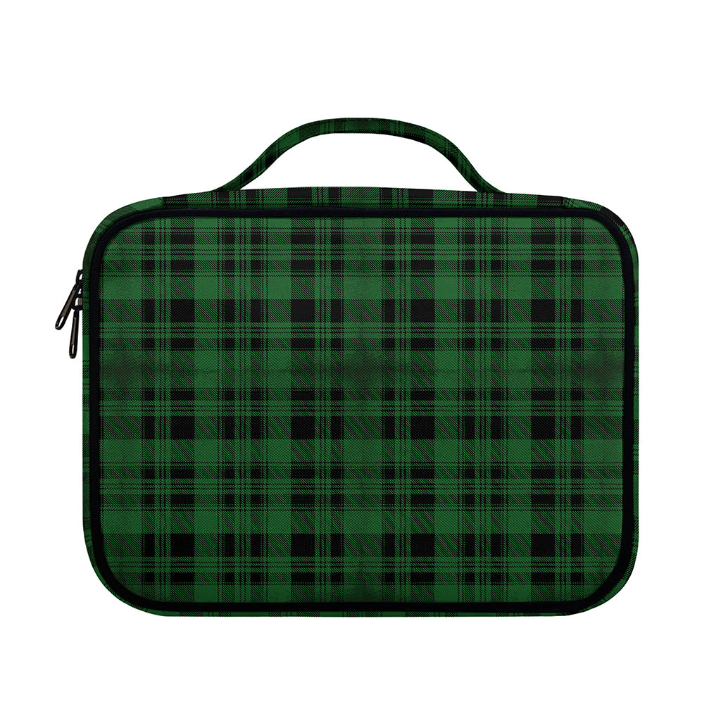 Green And Black Tartan Pattern Print Briefcase Bible Bag