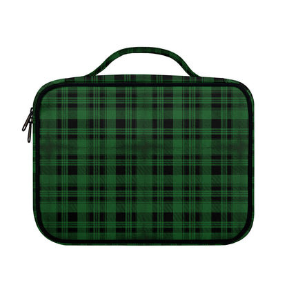 Green And Black Tartan Pattern Print Briefcase Bible Bag