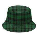 Green And Black Tartan Pattern Print Bucket Hat