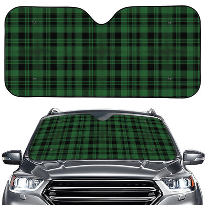 Green And Black Tartan Pattern Print Car Windshield Sun Shade