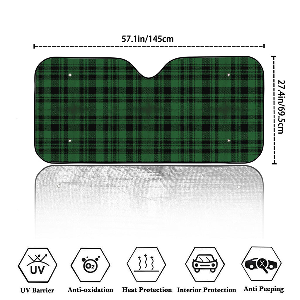 Green And Black Tartan Pattern Print Car Windshield Sun Shade