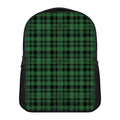 Green And Black Tartan Pattern Print Casual Backpack
