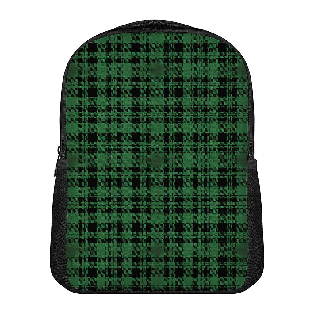 Green And Black Tartan Pattern Print Casual Backpack