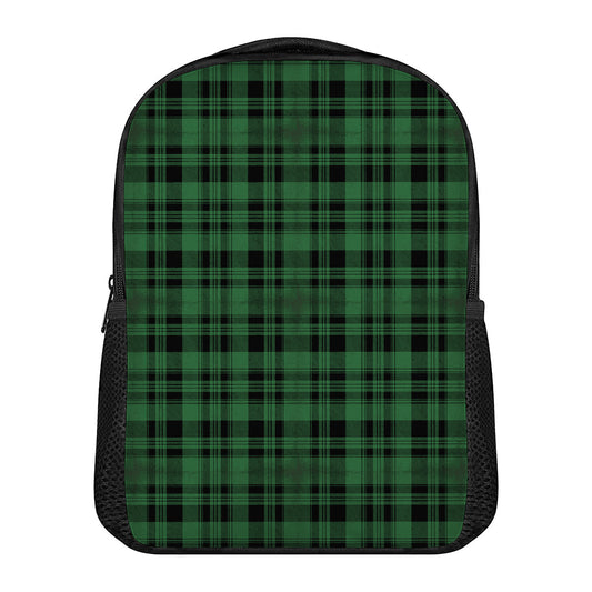 Green And Black Tartan Pattern Print Casual Backpack