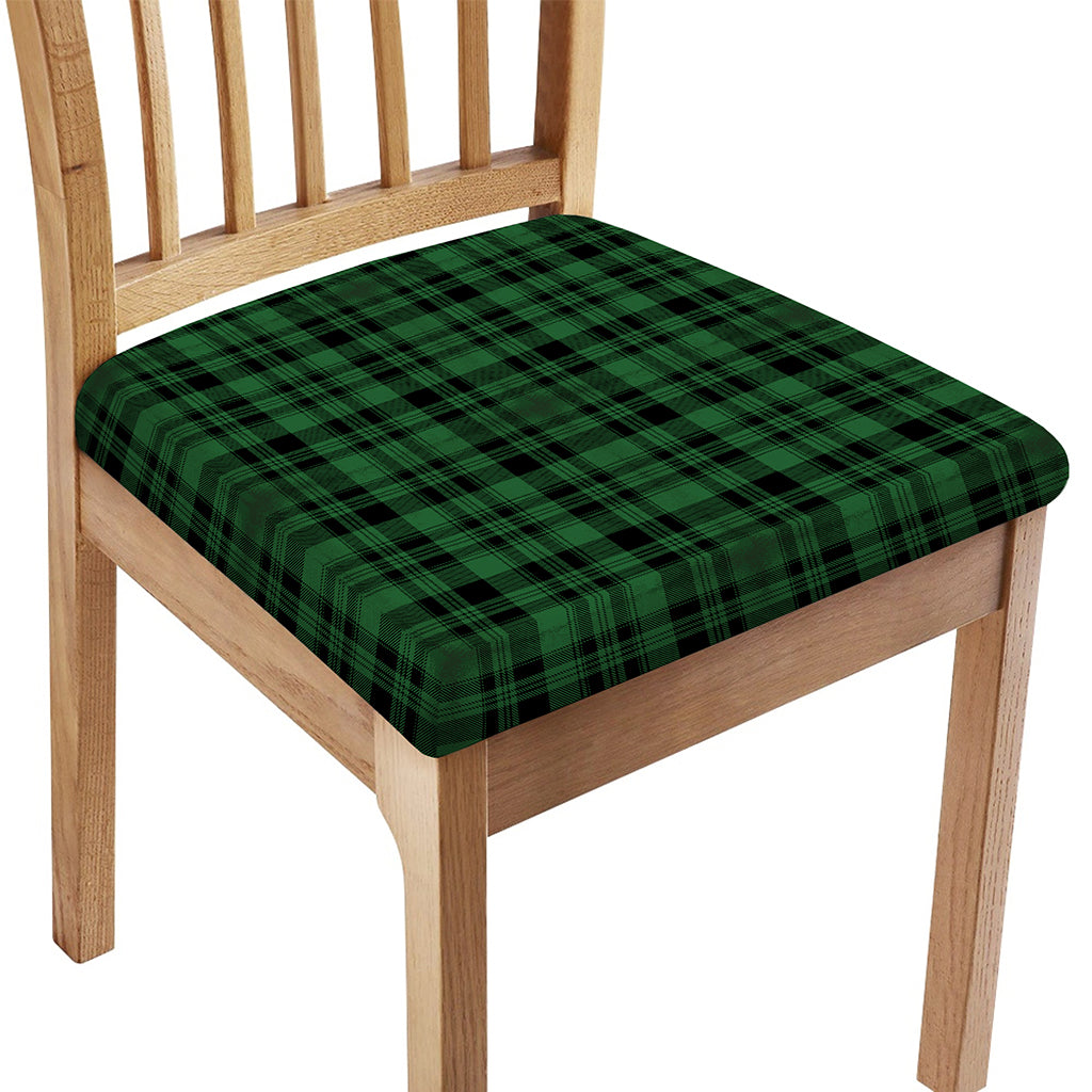 Green And Black Tartan Pattern Print Chair Cushion Cover