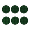 Green And Black Tartan Pattern Print Coaster Set