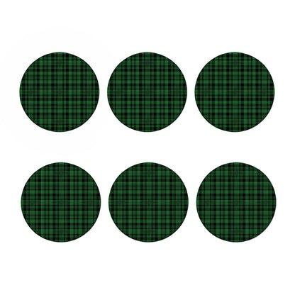 Green And Black Tartan Pattern Print Coaster Set