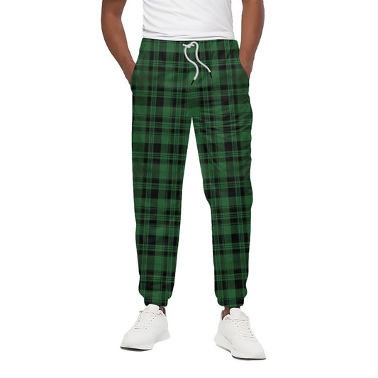 Green And Black Tartan Pattern Print Cotton Pants