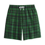Green And Black Tartan Pattern Print Cotton Shorts