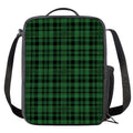 Green And Black Tartan Pattern Print Crossbody Lunch Bag