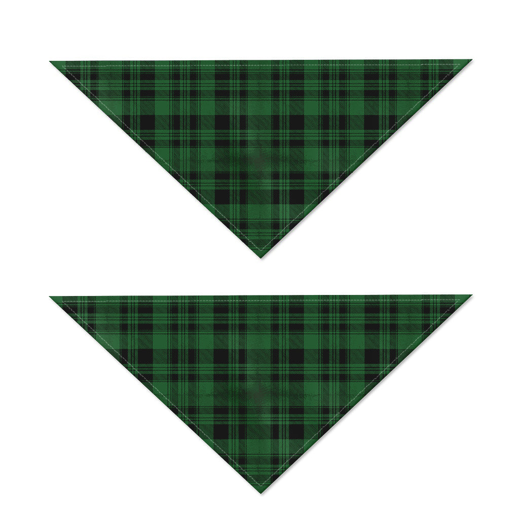 Green And Black Tartan Pattern Print Dog Bandana