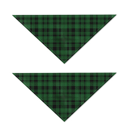 Green And Black Tartan Pattern Print Dog Bandana