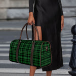 Green And Black Tartan Pattern Print Duffle Bag