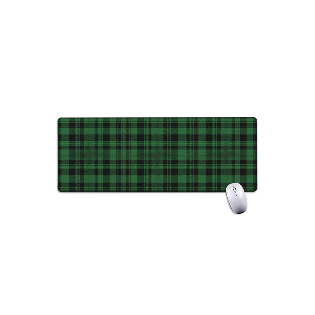 Green And Black Tartan Pattern Print Extended Mouse Pad