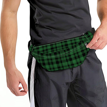 Green And Black Tartan Pattern Print Fanny Pack