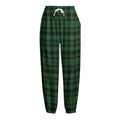 Green And Black Tartan Pattern Print Fleece Lined Knit Pants
