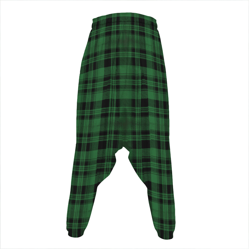 Green And Black Tartan Pattern Print Hammer Pants