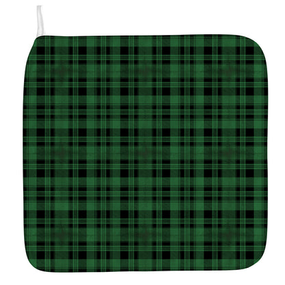Green And Black Tartan Pattern Print Hand Towel