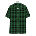 Green And Black Tartan Pattern Print Hawaiian Shirt