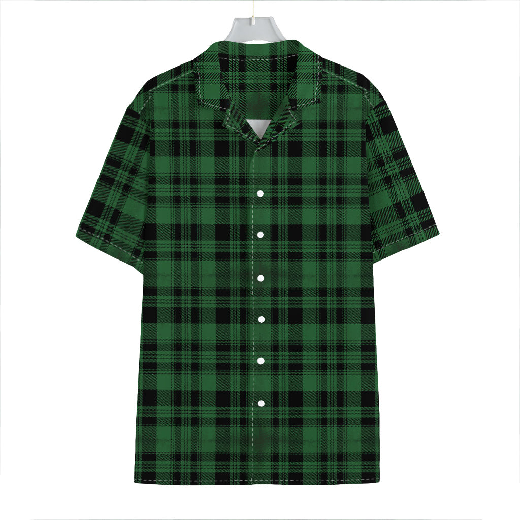 Green And Black Tartan Pattern Print Hawaiian Shirt