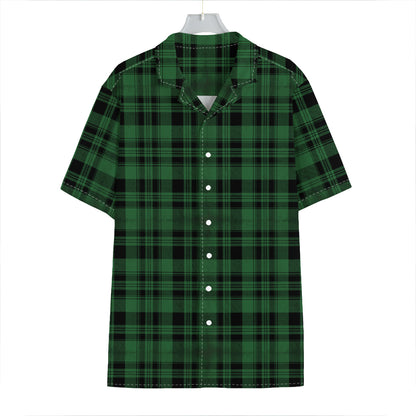 Green And Black Tartan Pattern Print Hawaiian Shirt