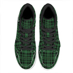 Green And Black Tartan Pattern Print High Top Leather Sneakers