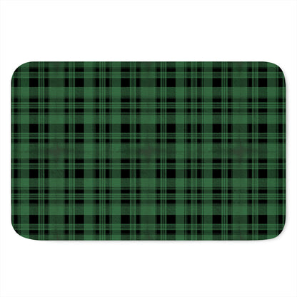 Green And Black Tartan Pattern Print Indoor Door Mat