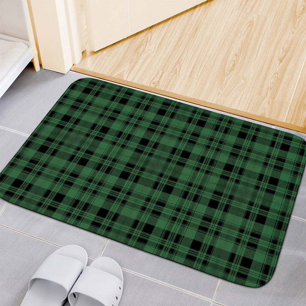 Green And Black Tartan Pattern Print Indoor Door Mat