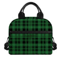 Green And Black Tartan Pattern Print Insulated Lunch Bag