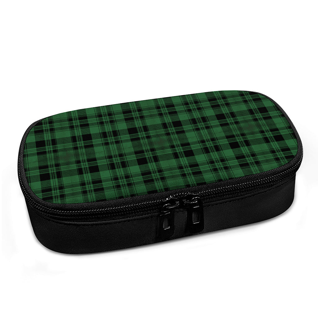 Green And Black Tartan Pattern Print Insulin Cooler Travel Case
