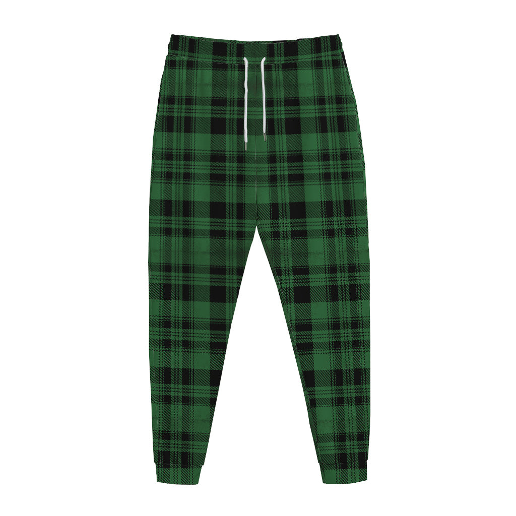 Green And Black Tartan Pattern Print Jogger Pants