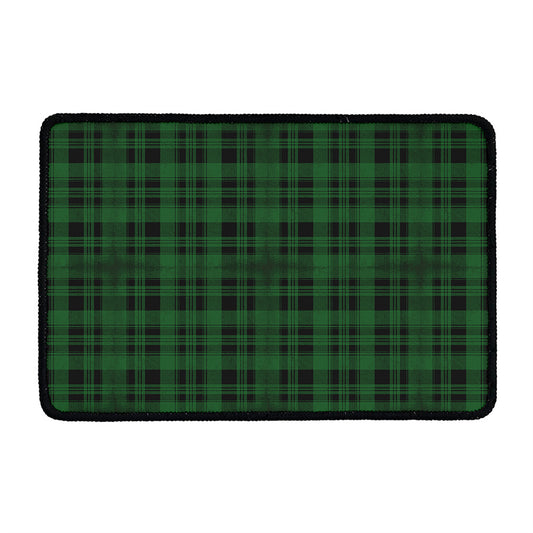 Green And Black Tartan Pattern Print Kitchen Mat
