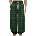 Green And Black Tartan Pattern Print Lantern Pants