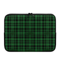 Green And Black Tartan Pattern Print Laptop Sleeve