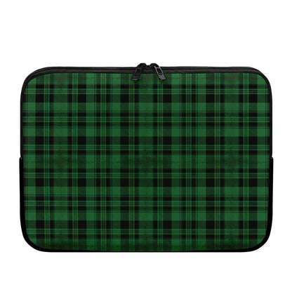 Green And Black Tartan Pattern Print Laptop Sleeve