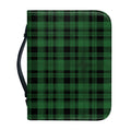 Green And Black Tartan Pattern Print Leather Bible Cover