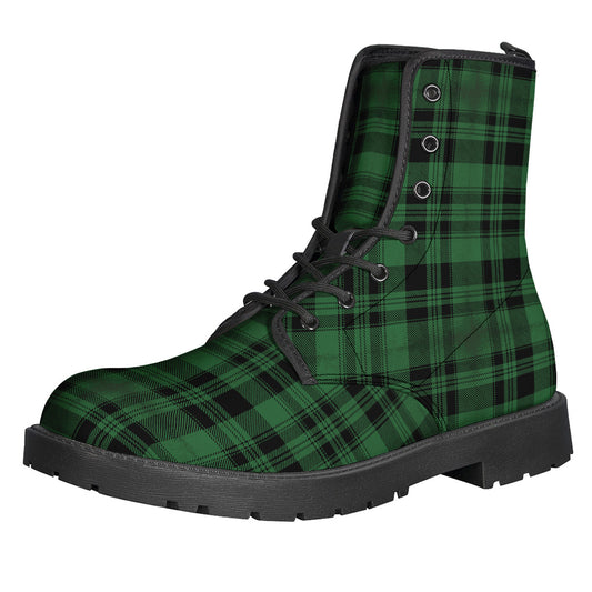 Green And Black Tartan Pattern Print Backpack