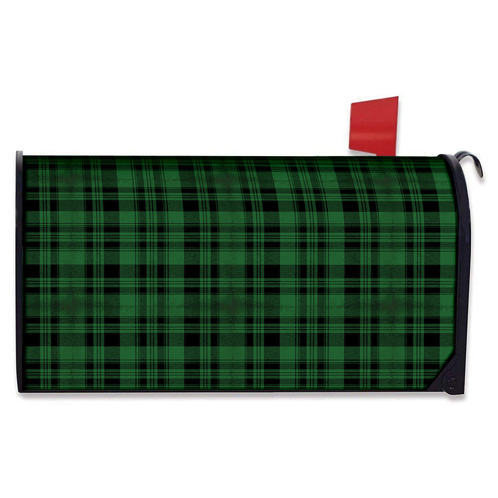 Green And Black Tartan Pattern Print Mailbox Cover