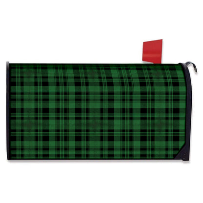 Green And Black Tartan Pattern Print Mailbox Cover